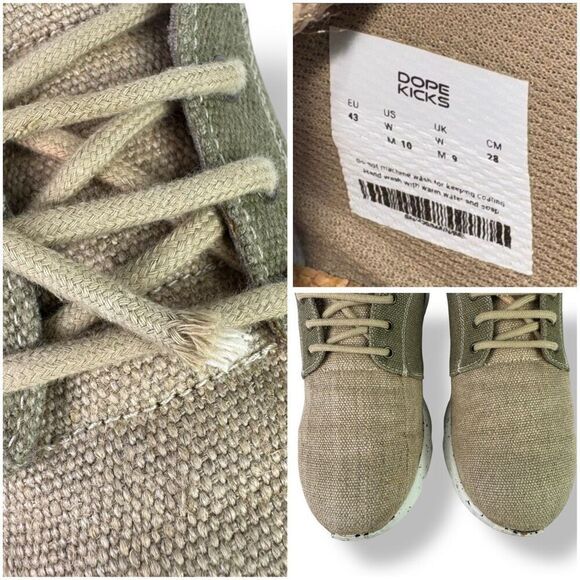 Dope Kicks Explorer Hemp Sneakers Eco Waterproof Sustainable Athletic Men’s 10 - Picture 11 of 12